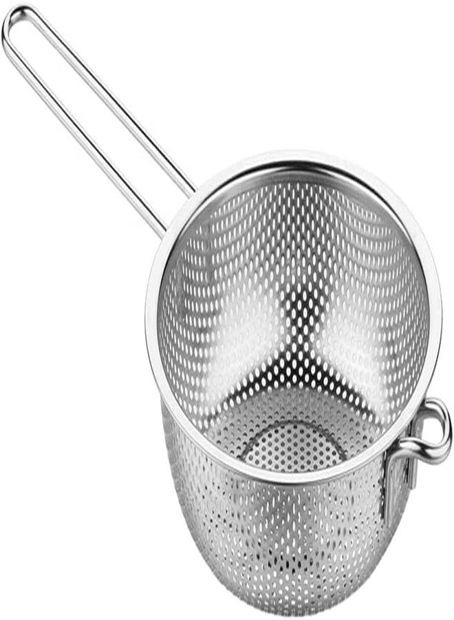 SHREESAMP Deep Fry Basket Stainless Steel with Long Handle Kitchen Wire Skimmer for Frying Food Sieve Colander Metal Strainer Basket with Long Handle Sieve Colander Metal Fine - Image 4